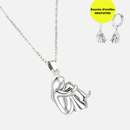 Collier Pendentif Câlin avec Boucles d'Oreilles Bonus – Offre Limitée