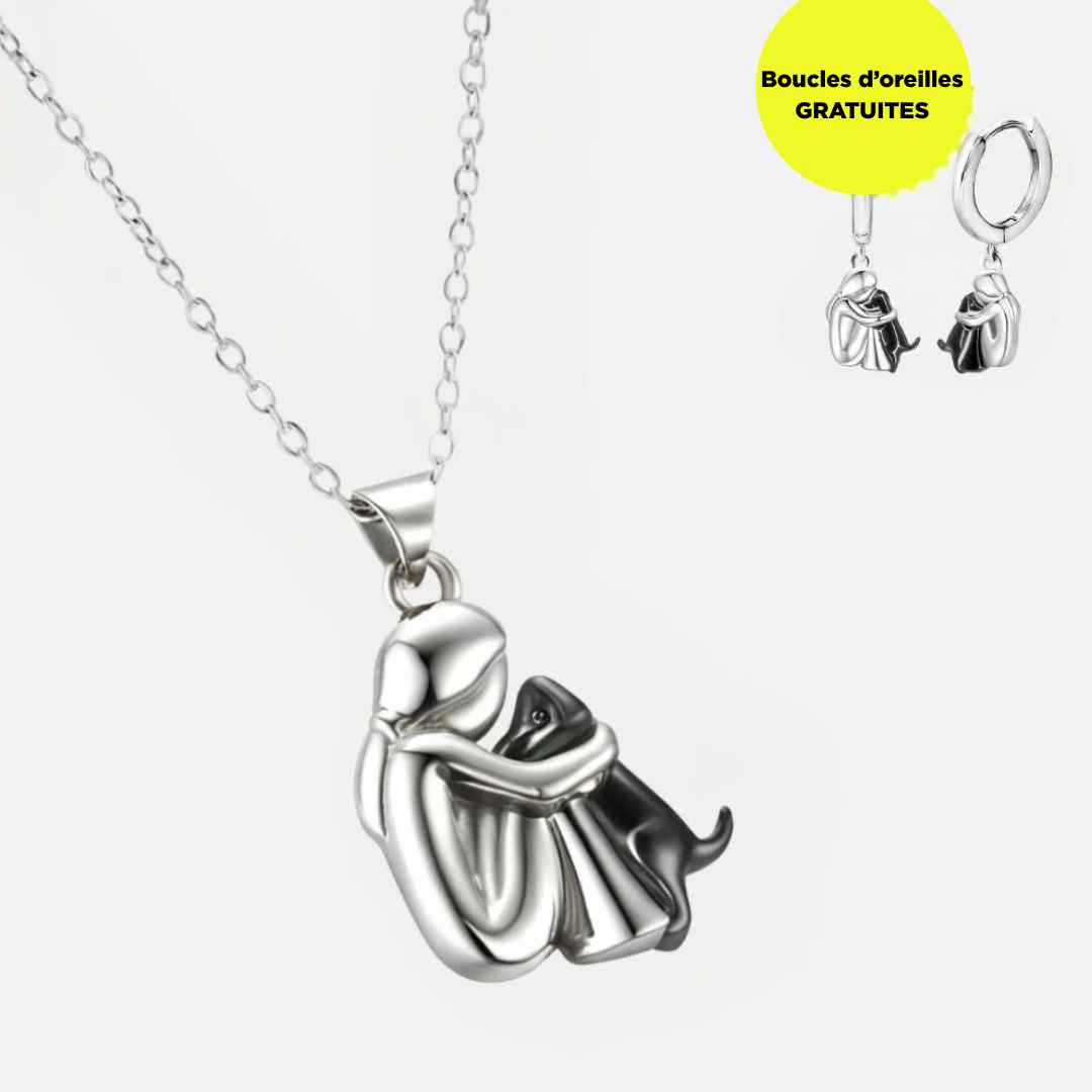 Collier Pendentif Câlin avec Boucles d'Oreilles Bonus – Offre Limitée