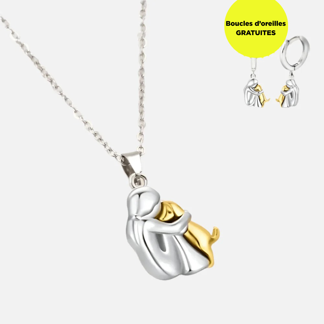 Collier Pendentif Câlin avec Boucles d'Oreilles Bonus – Offre Limitée