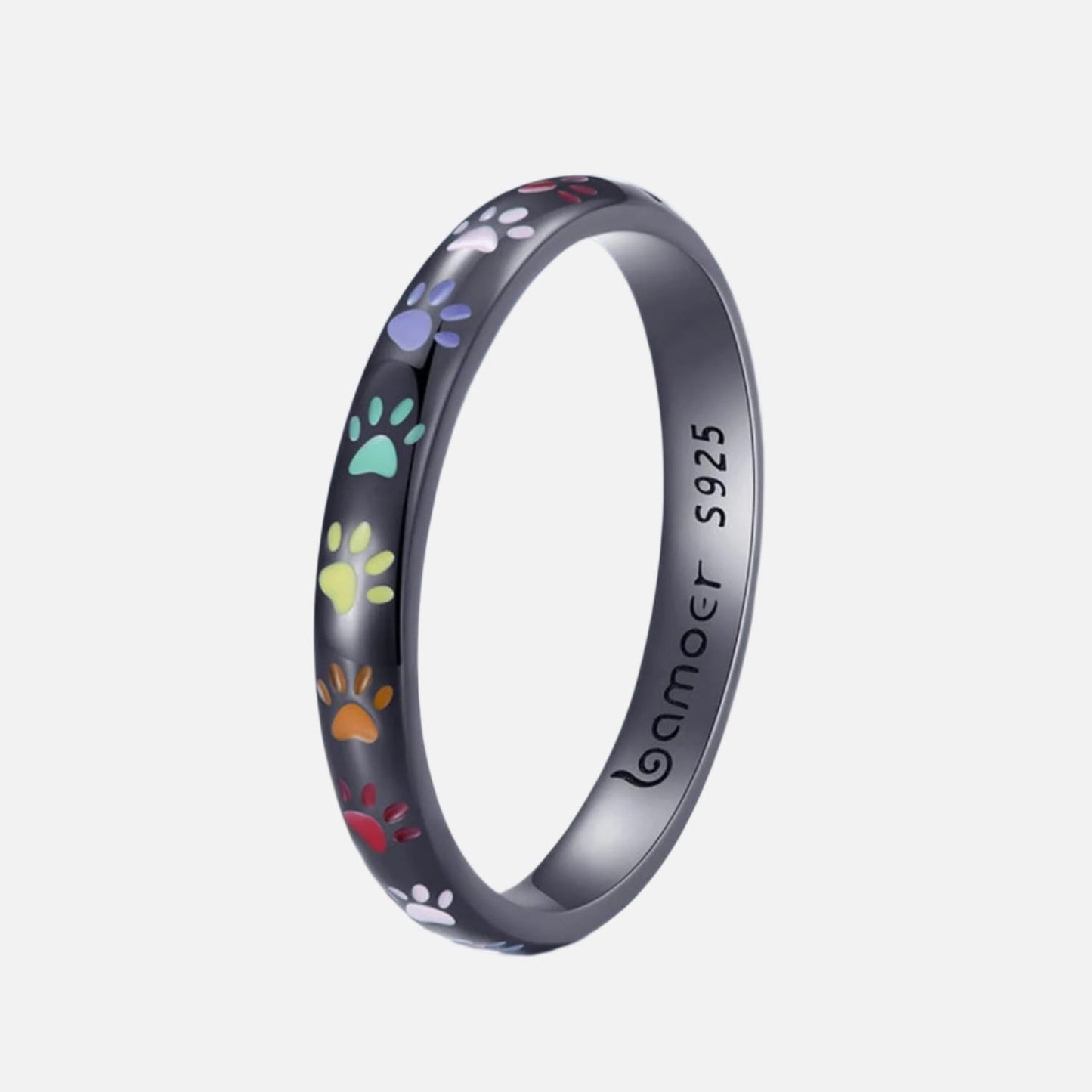 Bague En Argent Avec Empreinte de Patte.