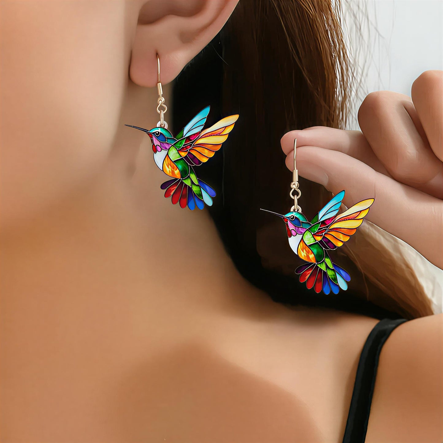 Élise – Boucles d’Oreilles Colibri